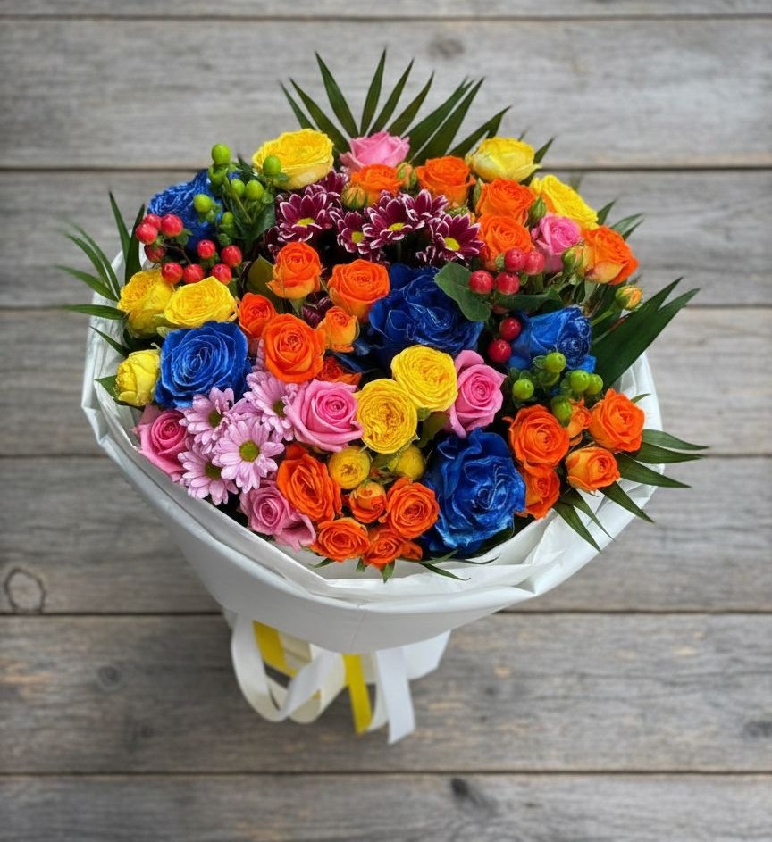 Букет цветов из: Розы и Хризантемы в Урушу