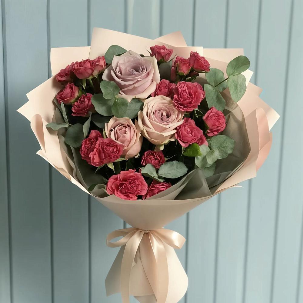 Букет цветов из: Гвоздики и Розы в Урушу