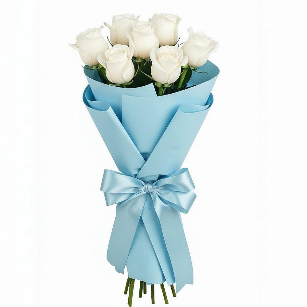 Букет 7 белых роз Проуд в Урушу