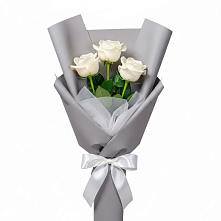 Букет 3 белые розы #REPLACE_PRED# Урушу