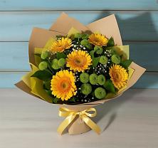 Букет цветов из:  Герберы и Хризантемы в Урушу