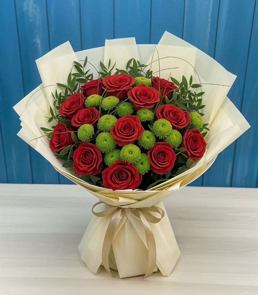 Букет цветов из: Розы и Хризантемы в Урушу